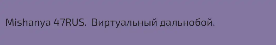 Mishanya 47RUS.  Виртуальный дальнобой.